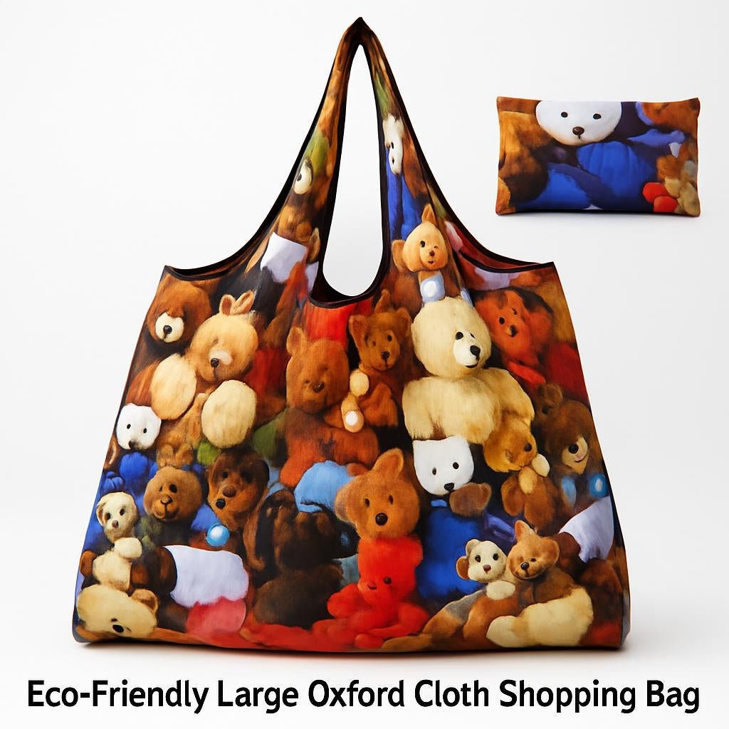 Eco-Friendly Reusable Shopping Bag with Teddy Bear Print