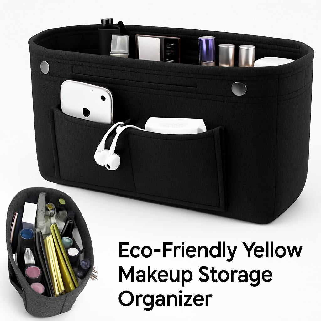 Eco-Friendly Yellow Makeup Storage Organizer