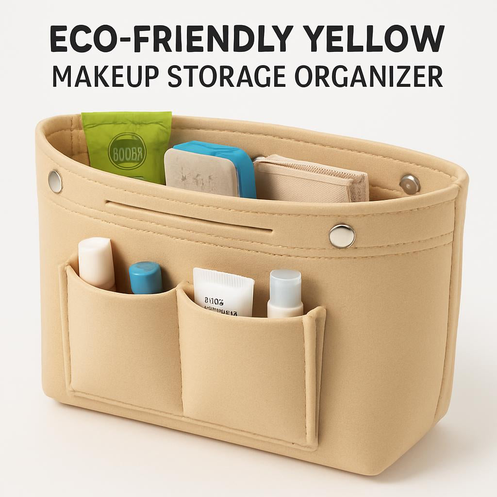 Eco-Friendly Yellow Makeup Storage Organizer