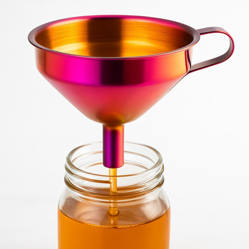 Iridescent Stainless Steel Kitchen Funnel with Handle