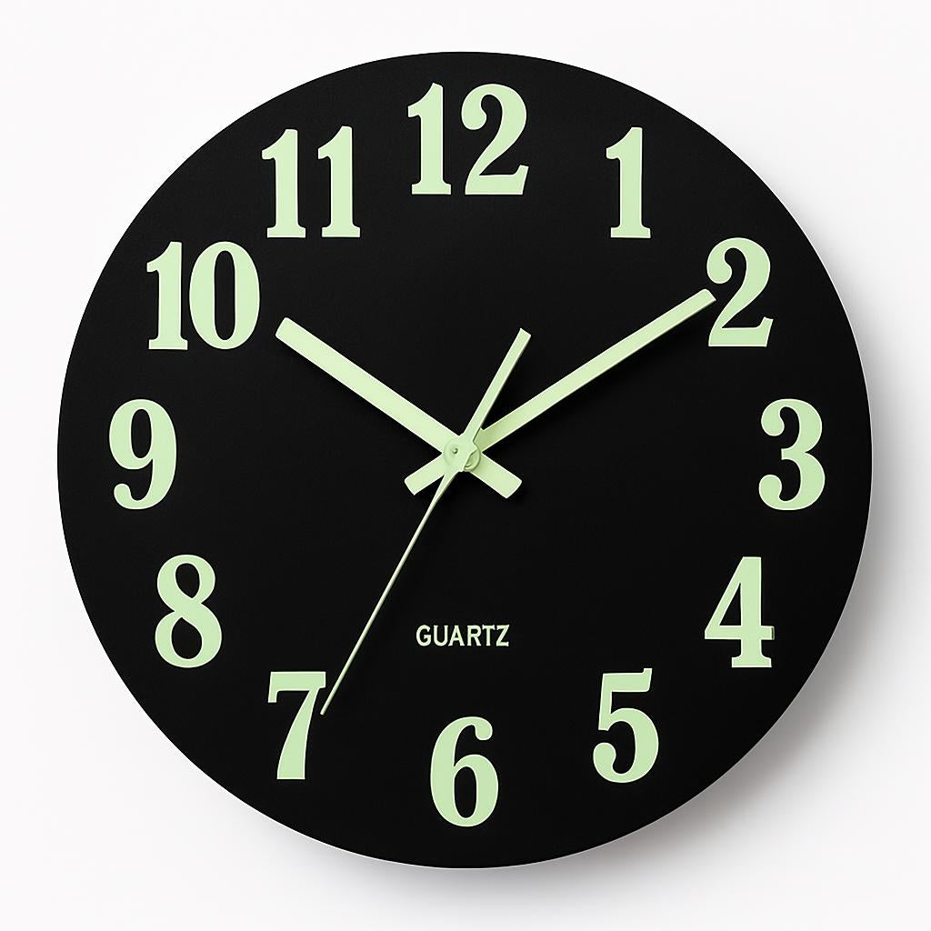 Glow in the Dark Wooden Wall Clock - Eco-Friendly Home Decor