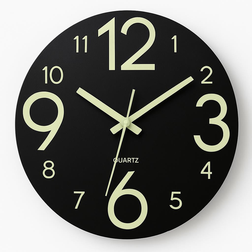 Glow in the Dark Wooden Wall Clock - Eco-Friendly Home Decor