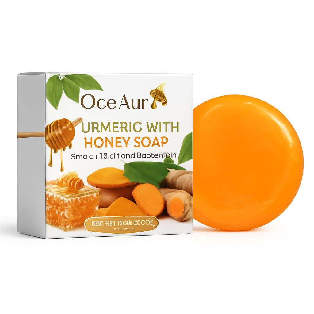 Turmeric Honey Soap Bar - Natural Skin Care, Biodegradable, Plastic-Free