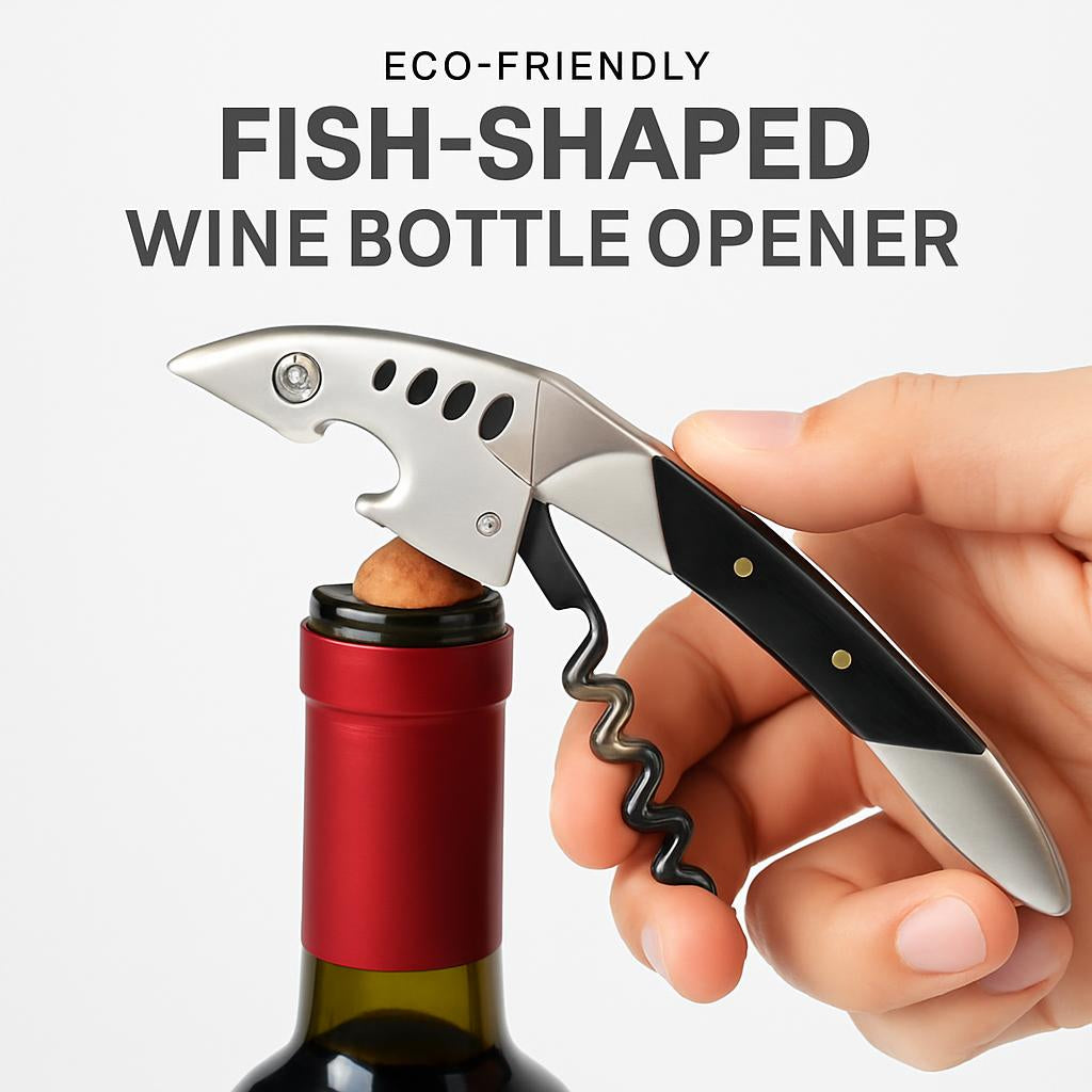 Eco-Friendly Fish-Shaped Wine Bottle Opener