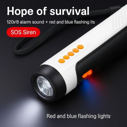 Multifunction Hand Crank Flashlight with Radio and Siren
