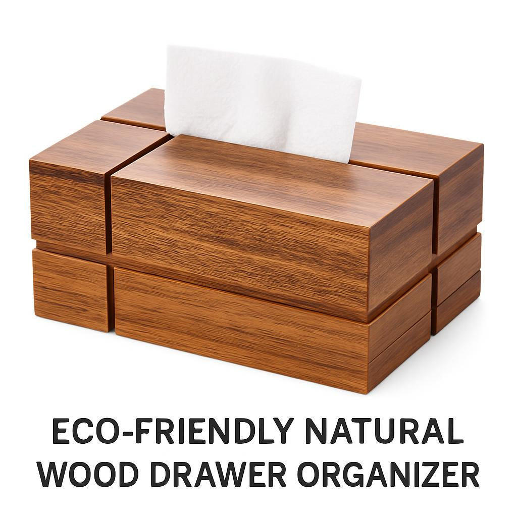 Eco-Friendly Natural Wood Drawer Organizer