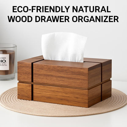 Eco-Friendly Natural Wood Drawer Organizer