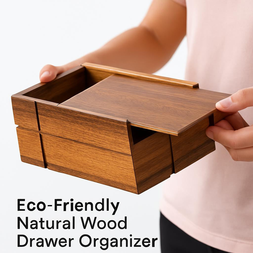 Eco-Friendly Natural Wood Drawer Organizer
