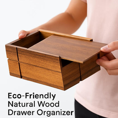 Eco-Friendly Natural Wood Drawer Organizer