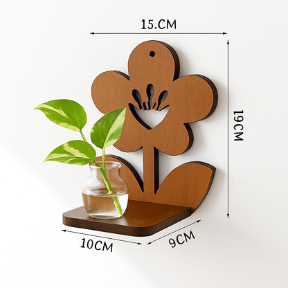 Eco-Friendly Wall-Mounted Plant Holders - Wood & Glass Decor