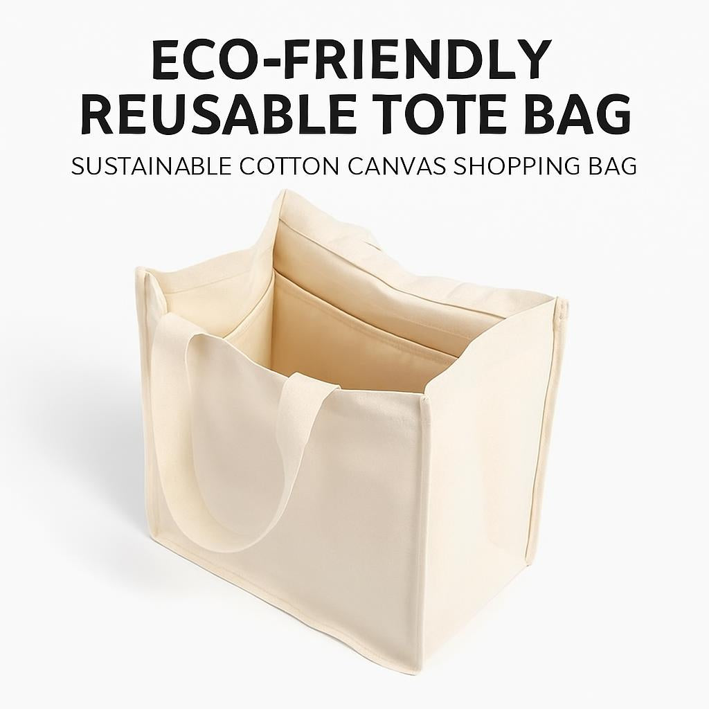 Eco-Friendly Reusable Tote Bag in Natural Beige