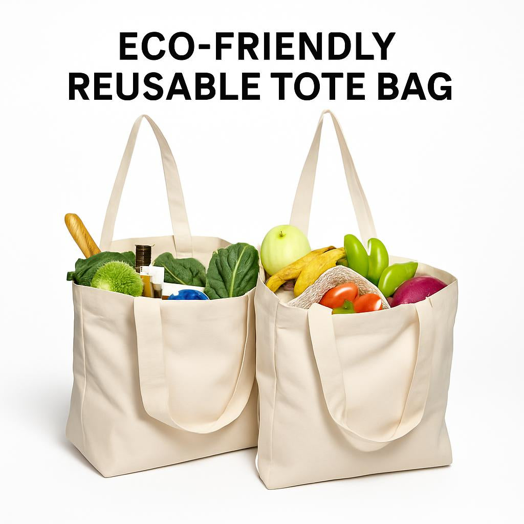 Eco-Friendly Reusable Tote Bag - Sustainable Cotton Canvas Shopping Bag