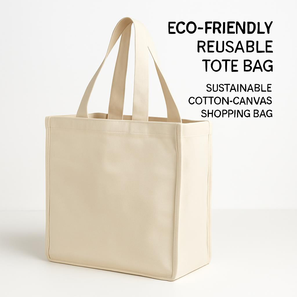 Eco-Friendly Reusable Tote Bag - Sustainable Cotton Canvas Shopping Bag