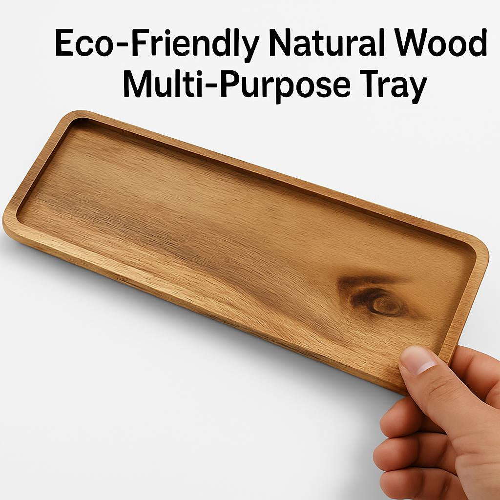 Eco-Friendly Natural Wood Multi-Purpose Tray