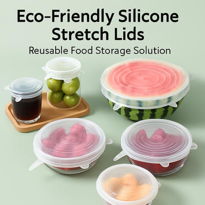Eco-Friendly Silicone Stretch Lids for Reusable Food Storage