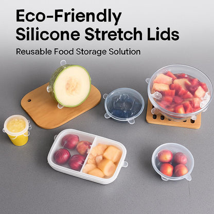 Eco-Friendly Silicone Stretch Lids - Reusable Food Storage Solution