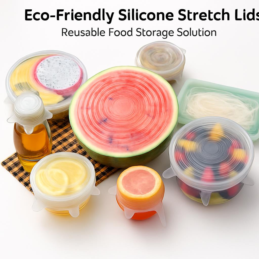 Eco-Friendly Silicone Stretch Lids - Reusable Food Storage Solution