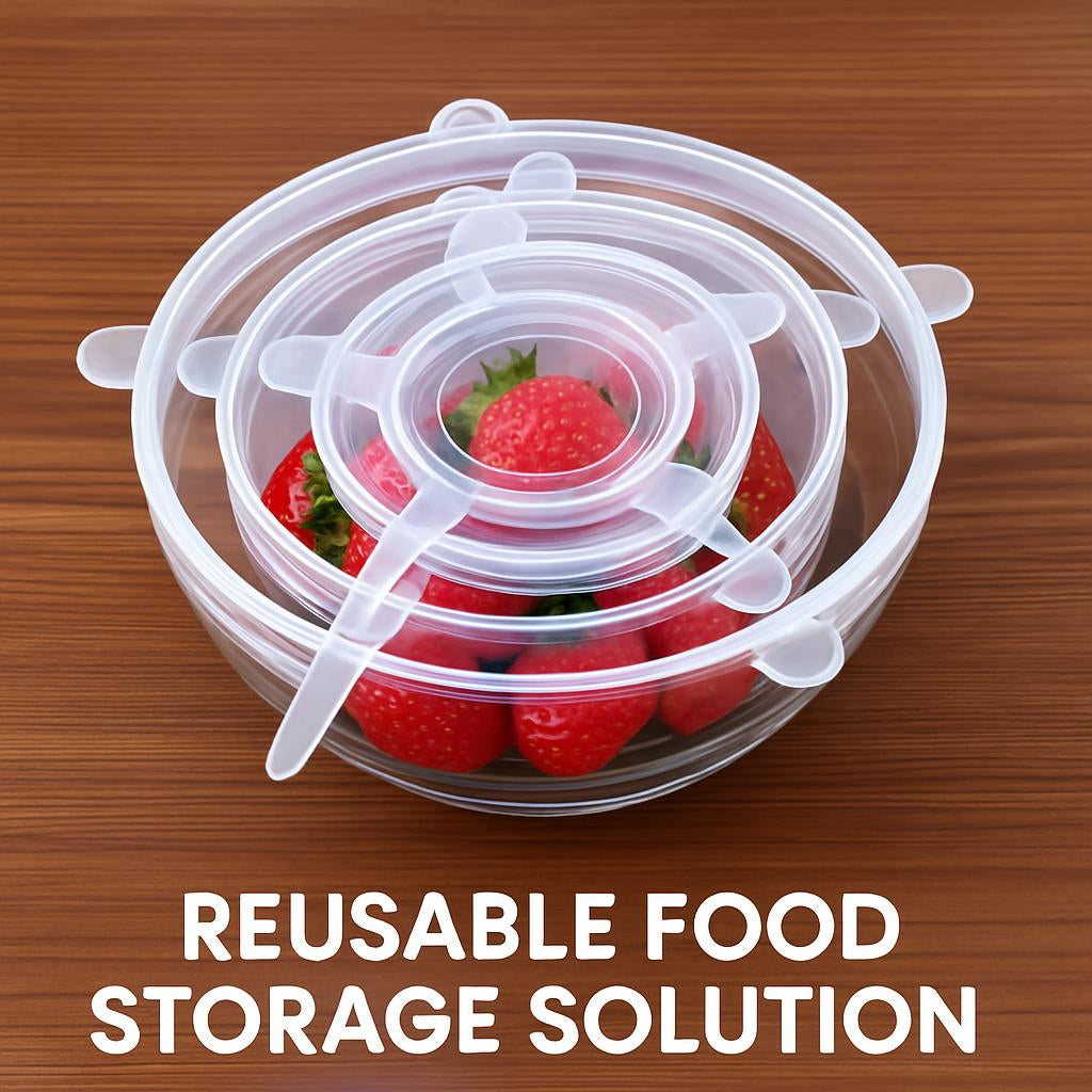 Eco-Friendly Silicone Stretch Lids - Reusable Food Storage Solution