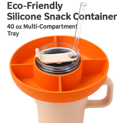 Eco-Friendly Silicone Snack Container - 40 oz Multi-Compartment Tray