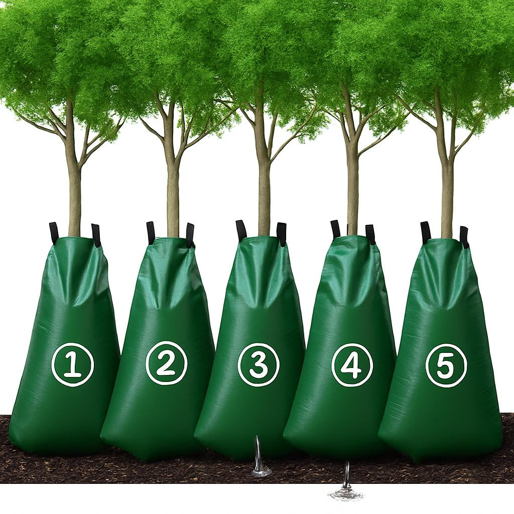 Eco-Friendly Tree Watering Bags in Green