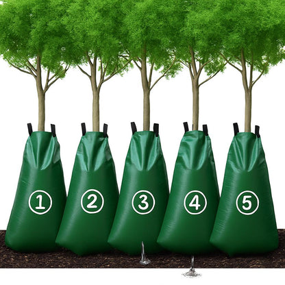 Eco-Friendly Tree Watering Bags in Green