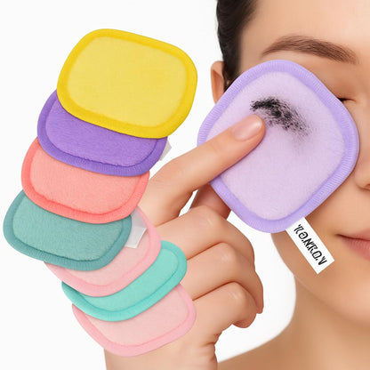 Eco-Friendly Reusable Makeup Remover Pads in Various Colors