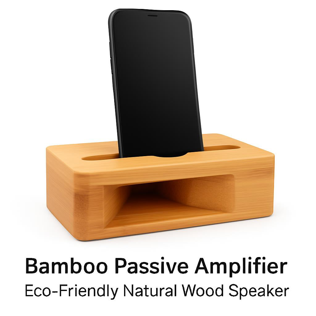 Bamboo Passive Amplifier - Eco-Friendly Natural Wood Speaker