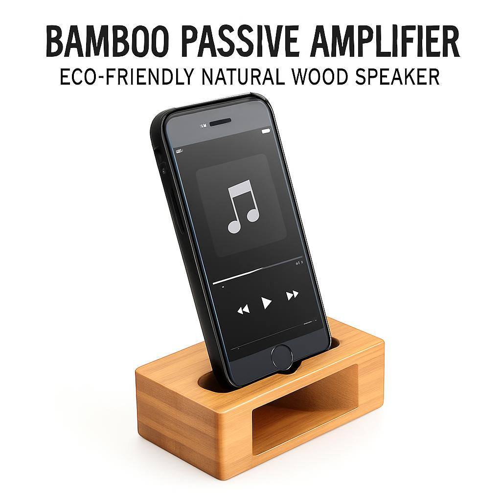 Bamboo Passive Amplifier - Eco-Friendly Natural Wood Speaker