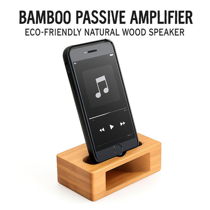 Bamboo Passive Amplifier - Eco-Friendly Natural Wood Speaker