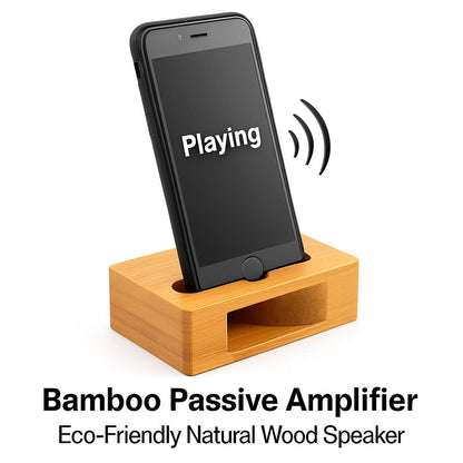 Bamboo Passive Amplifier - Eco-Friendly Natural Wood Speaker