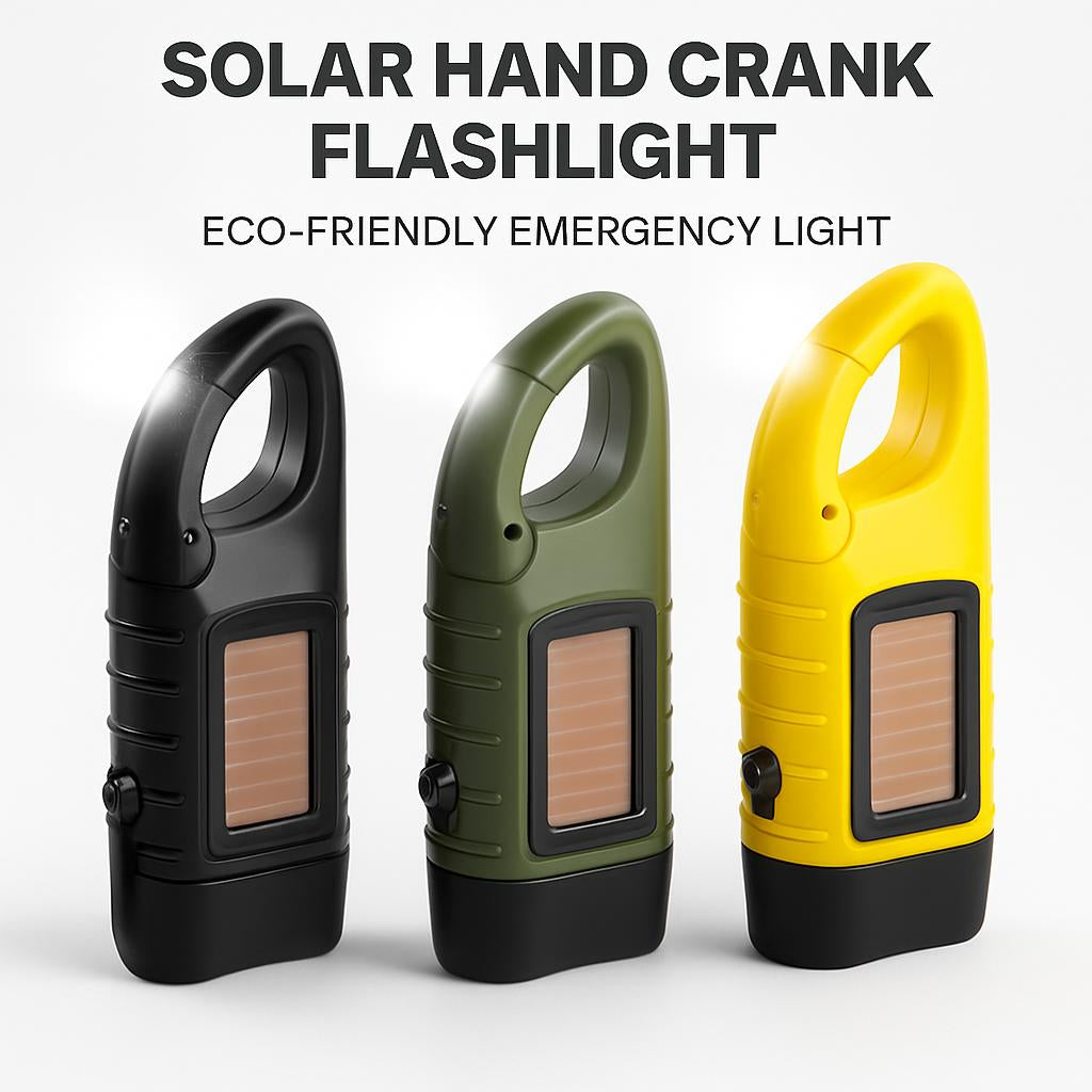 Solar Hand Crank Flashlight - Eco-Friendly Emergency Light