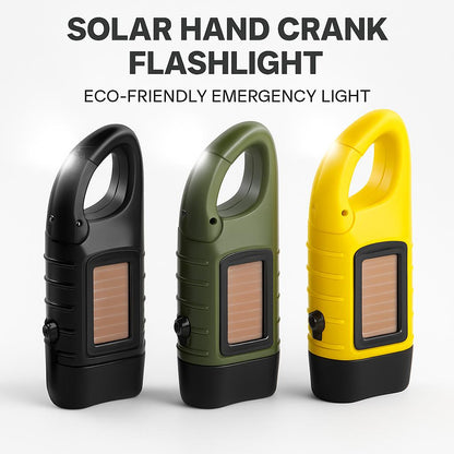 Solar Hand Crank Flashlight - Eco-Friendly Emergency Light