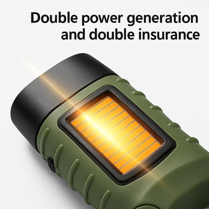 Solar Hand Crank Flashlight - Eco-Friendly Emergency Light