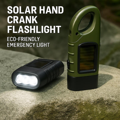Solar Hand Crank Flashlight - Eco-Friendly Emergency Light