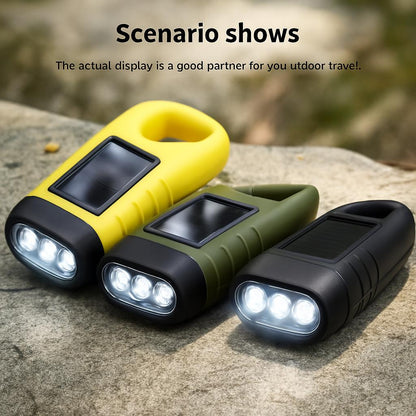 Solar Hand Crank Flashlight - Eco-Friendly Emergency Light