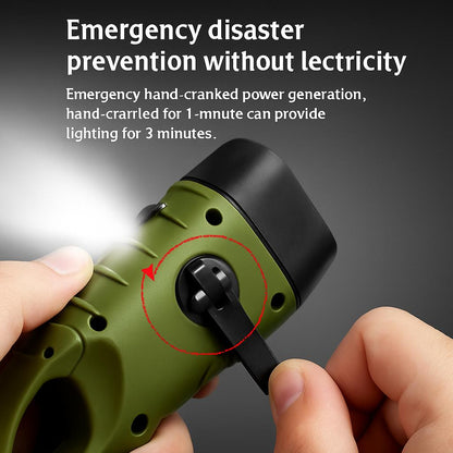 Solar Hand Crank Flashlight - Eco-Friendly Emergency Light