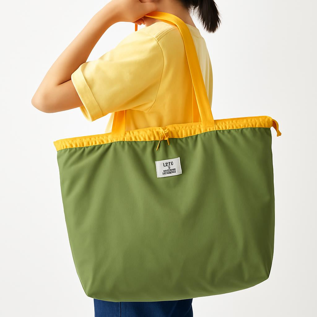 Eco-Friendly Turquoise Reusable Drawstring Tote Bag