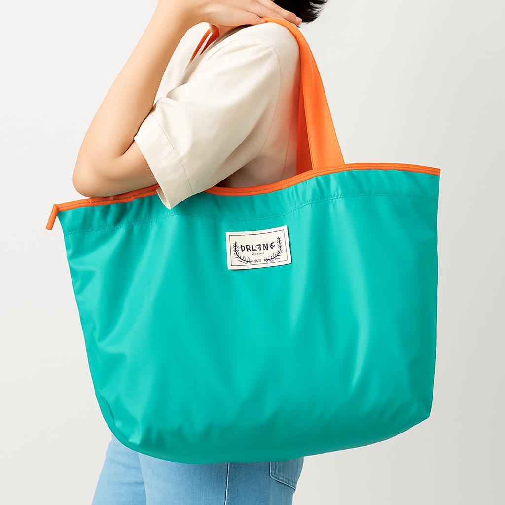 Eco-Friendly Turquoise Reusable Drawstring Tote Bag