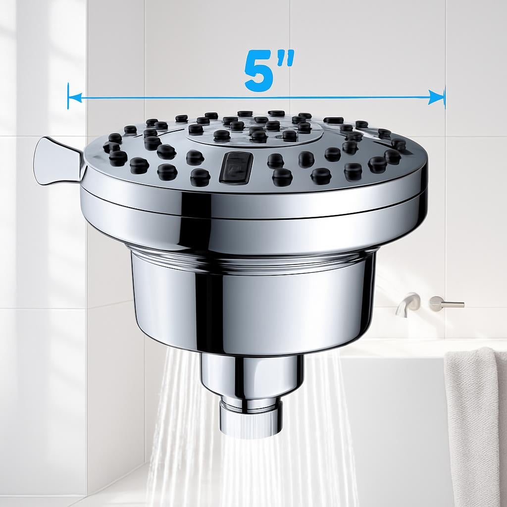 Water-Saving Showerhead with Filter Cartridge for Cleaner Water