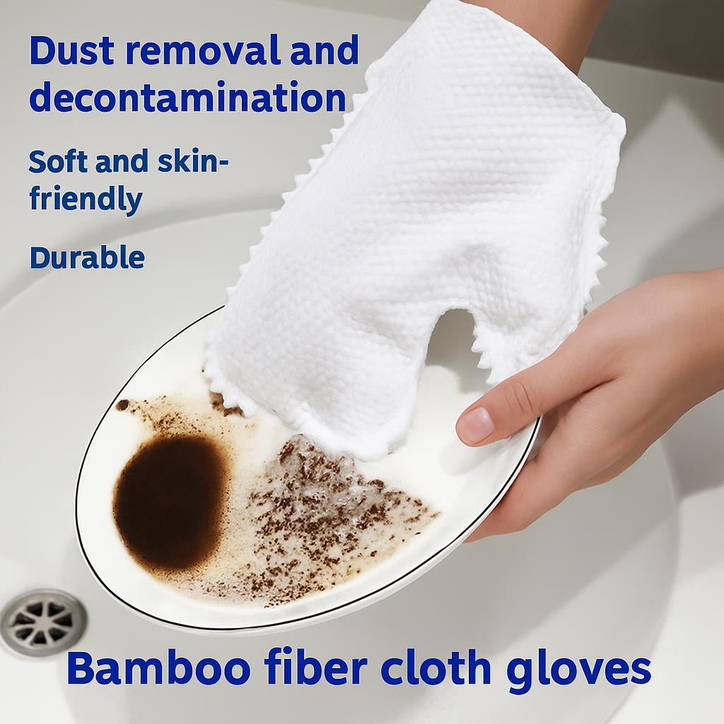 Bamboo Fiber Cleaning Gloves - Eco-Friendly, Reusable, Soft
