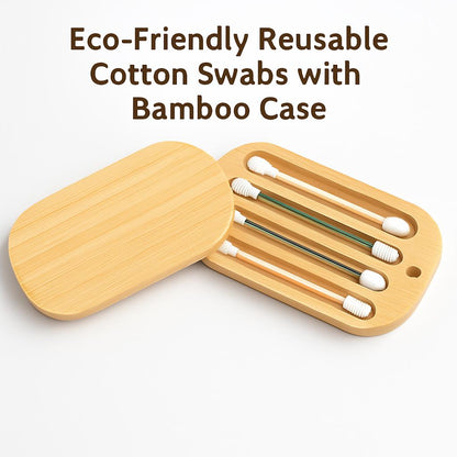 Eco-Friendly Reusable Cotton Swabs with Bamboo Case