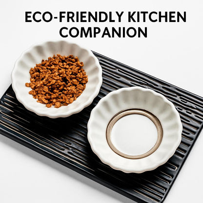 Eco-Friendly Ceramic Soap Dish with Fluted Edge