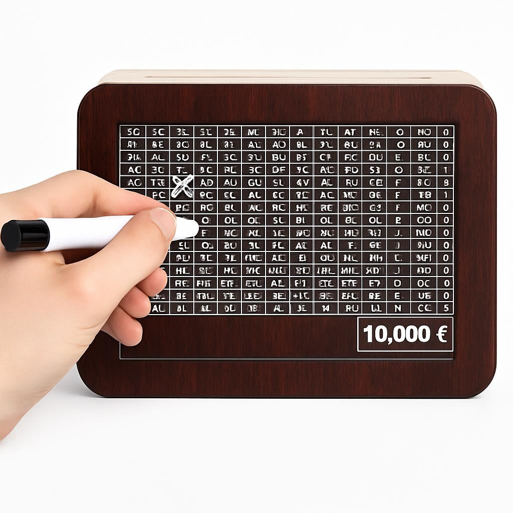 Eco-Friendly Digital Piggy Bank - Sustainable Wood Grain Savings Box