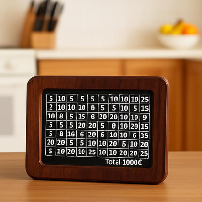 Eco-Friendly Digital Piggy Bank - Sustainable Wood Grain Savings Box