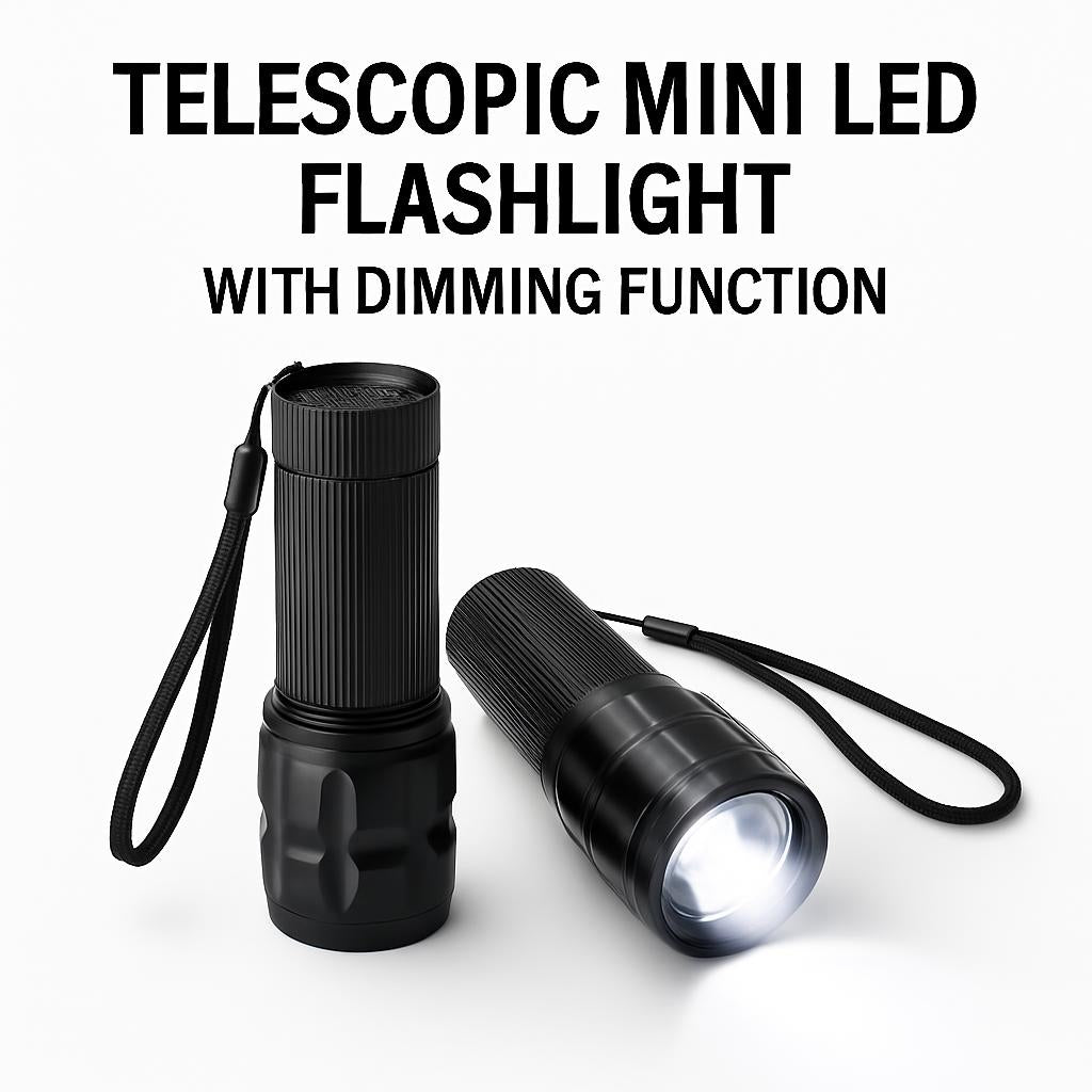 Telescopic Mini LED Flashlight with Dimming Function