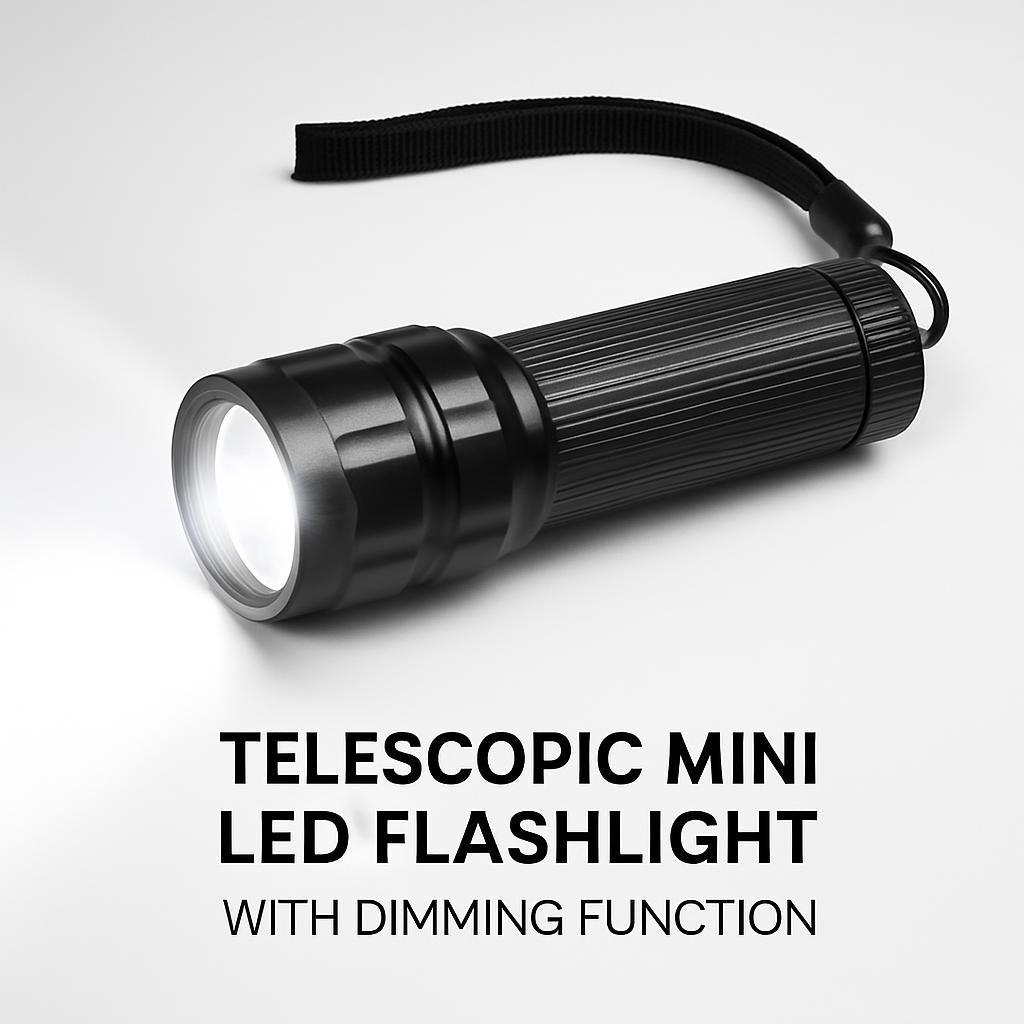 Telescopic Mini LED Flashlight with Dimming Function