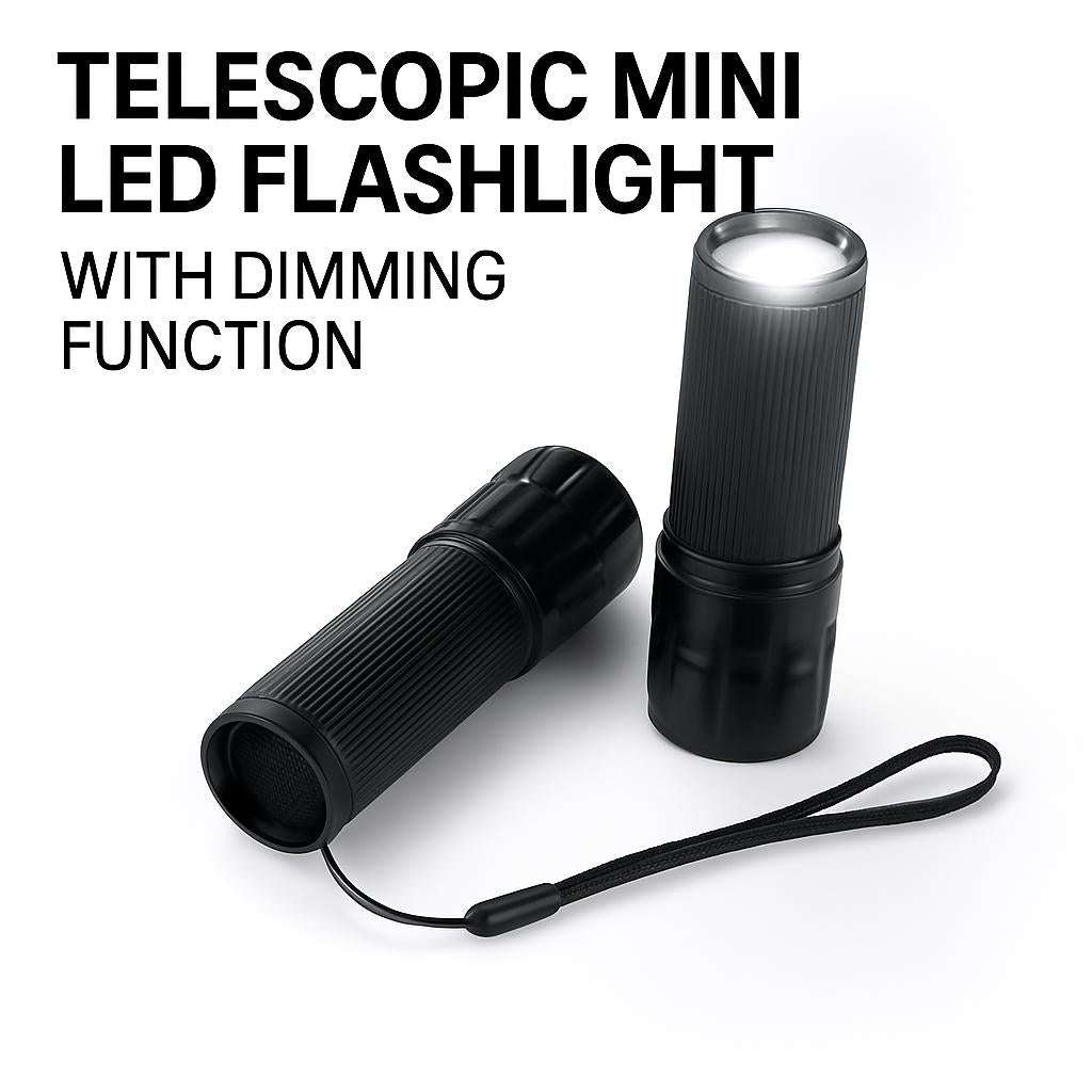 Telescopic Mini LED Flashlight with Dimming Function