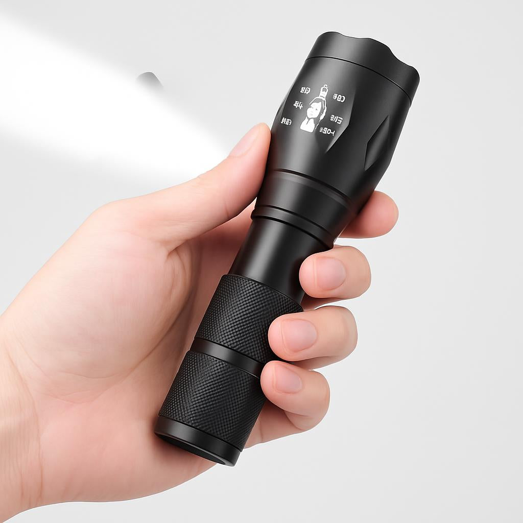 Tactical 5000 Lumens Rechargeable LED Zoom Flashlight