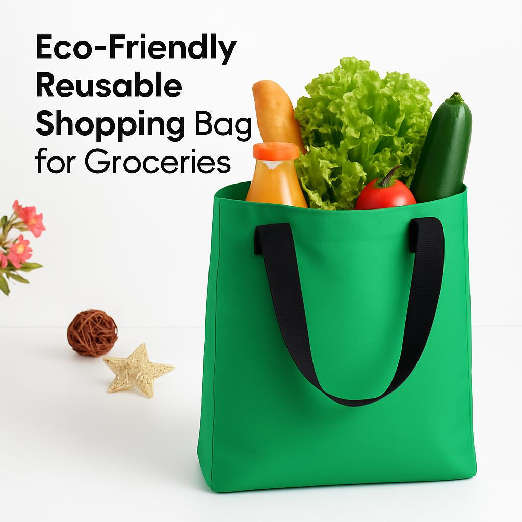 Eco-Friendly Reusable Green Shopping Bag for Groceries