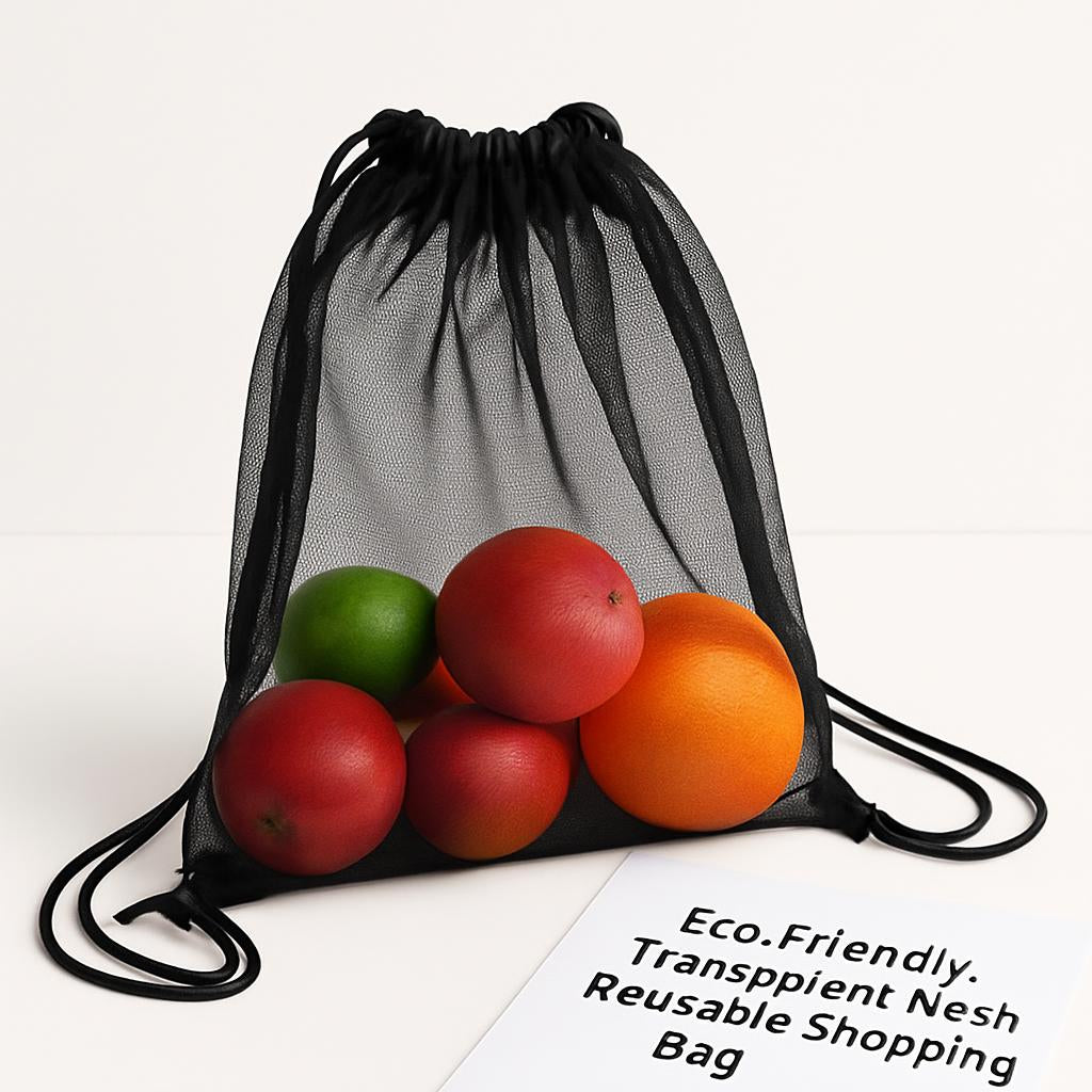 Black Mesh Reusable Produce Bag, Medium Size